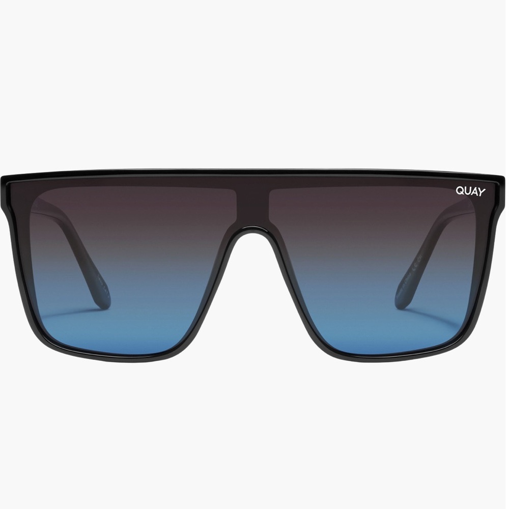 NEW! Quay NIGHTFALL blk/blue XL Shield POLARIZED Sunglasses